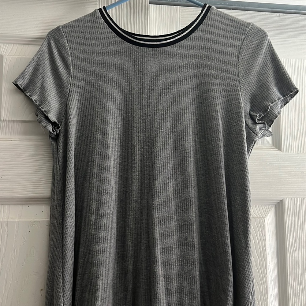 Love, Fire gray dress with black collar